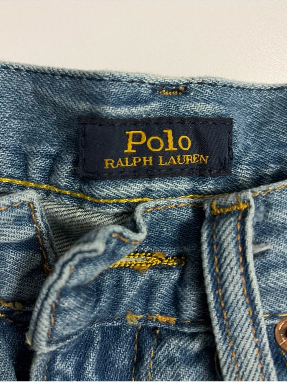 Polo by Ralph Lauren Light Blue Denim Shorts with Multicolor Paint Splatters